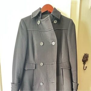 J Crew women’s long car coat / black / size 2